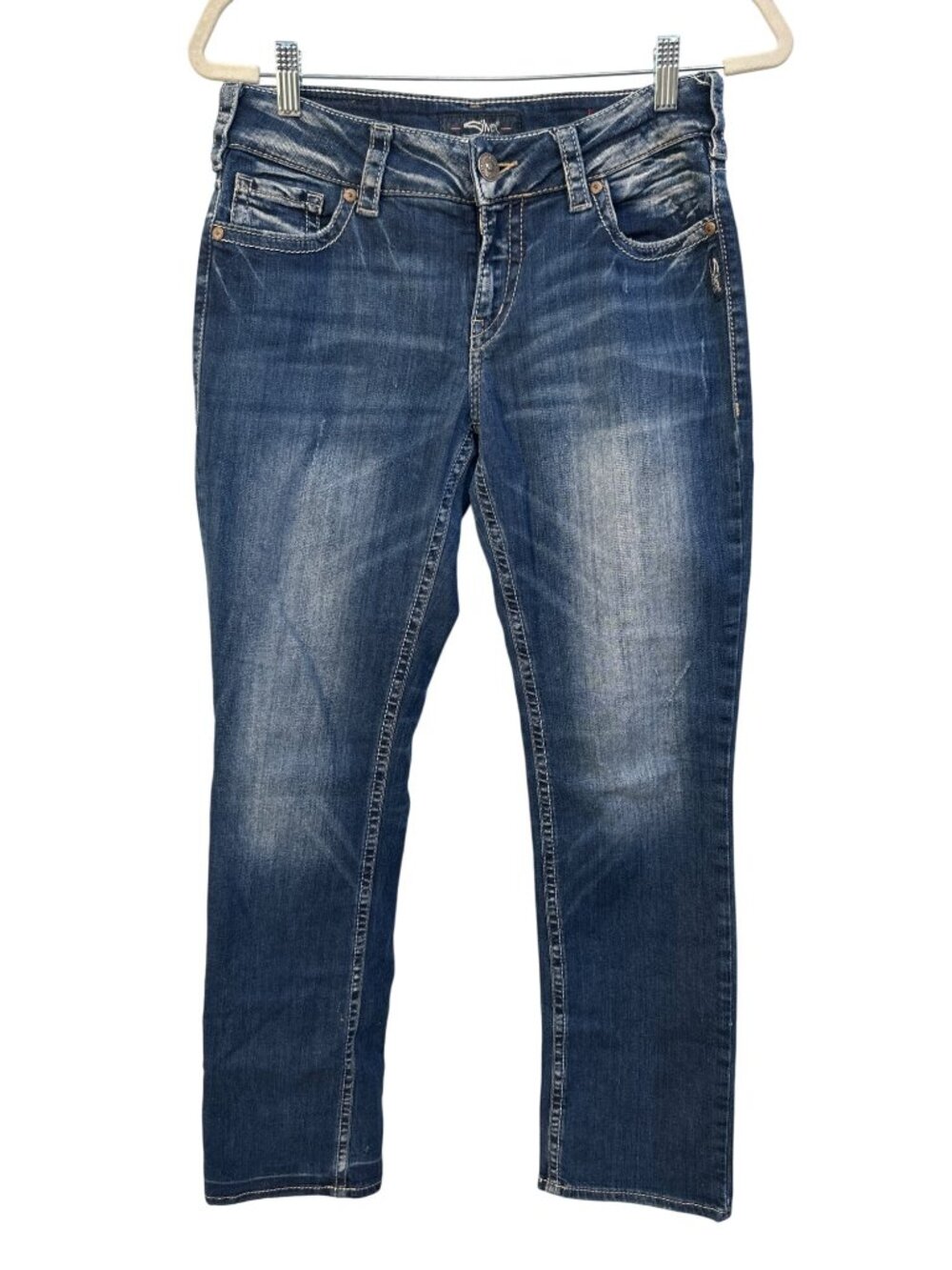 Y2K Silver Jeans Suki Size 29 Mid Straight Denim Blue Medium Wash Retro Y2K